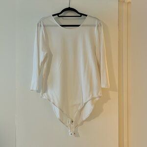 GAP Women’s Fitted Stretch Tee Leotard, white